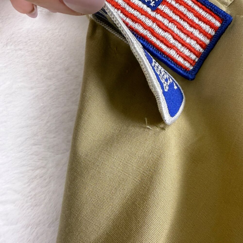 Boy Scouts Button Shirt Tan Uniform Long Sleeve Scoutcore Y2K Youth Large 14-16 - Picture 10 of 10